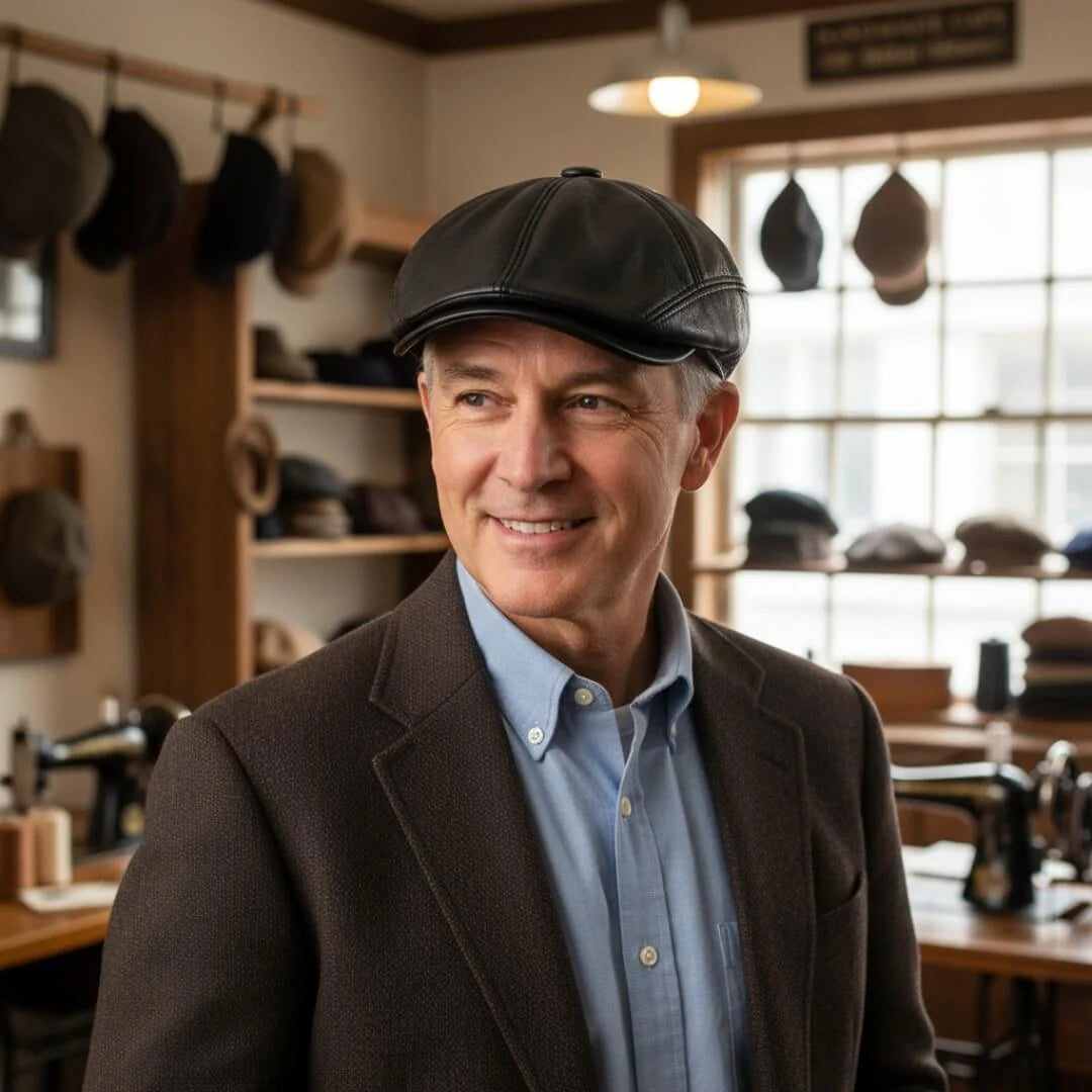 Leather Flat Cap | KALMAR